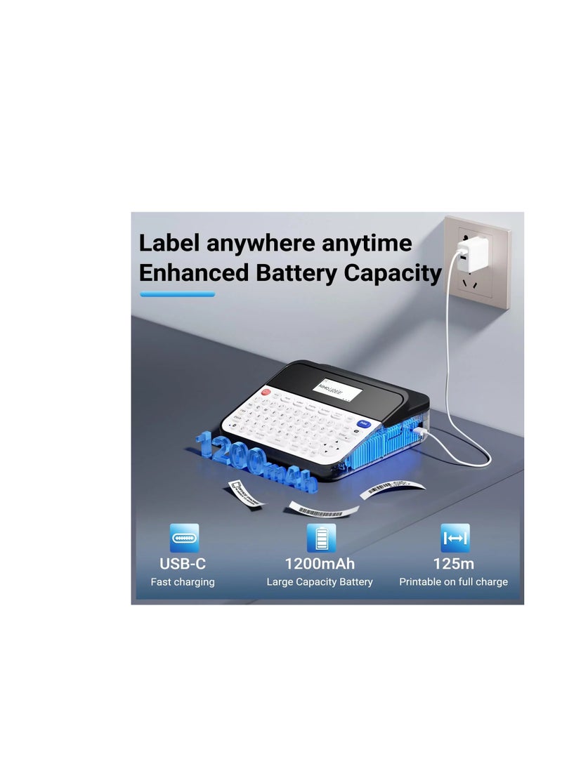 AIMO D480BT ­ Keyboard Label Printer Label Maker Machine with-Tape D480BT Bluetooth Rechargeable Label Maker with . - Image 3