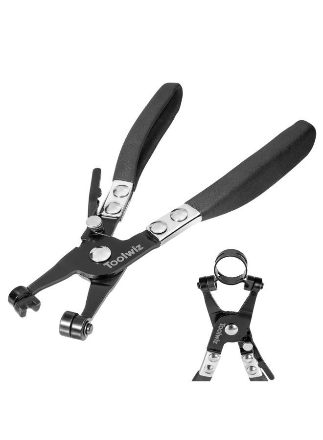 Toolwiz Heavy Duty Hose Clamp Pliers Wire Hose Clamps Removal and Installation Tool Auto Repairing Tool for Car Water Pipe Ring-Type and Swivel Flat-Band Clamps (Black) - Image 1
