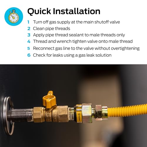 Eastman Straight Gas Brass Ball Valve, 1/2 in FIP x 1/2 in FIP, 1/4-Turn Handle, 60009 - Image 4