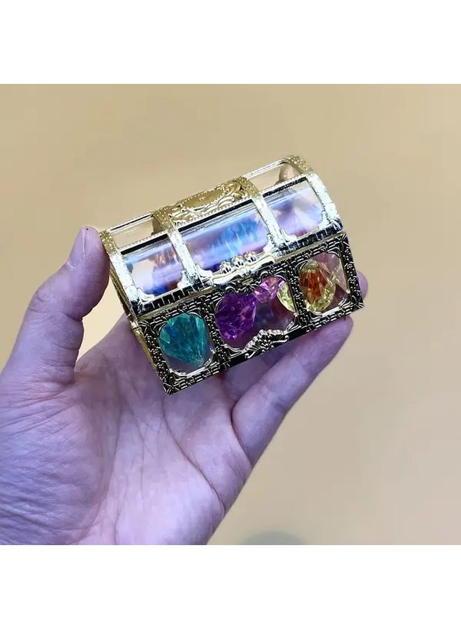 11 Pcs Pirate Treasure Chest Set With Colorful Synthetic Gemstones And Marbles - Image 2