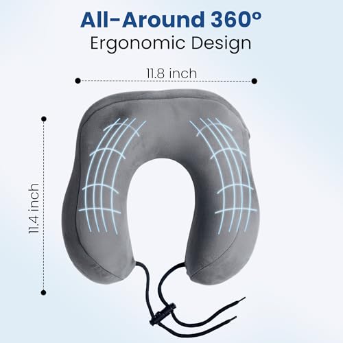 CareFoam Memory Foam Travel Pillow, Comfortable & Supportive Neck Pillow, Pain Relief Sleeping Neck Pillows for Travel, Airplane Pillow for Sleeping Airplane, Car, Office and Home - Image 5