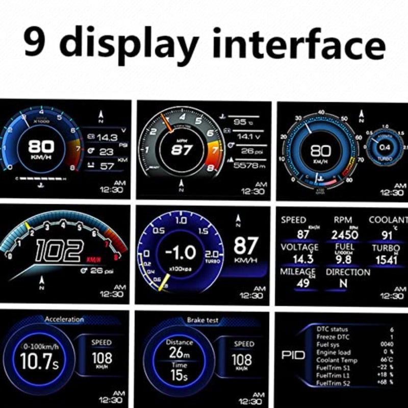 Car, OBD+G-P-S Gauge Speedometer, Car OBD Fault Code Elimination Diagnostic Tool, Safe Driving Computer Overspeed Fault Alarm for All Vehicles - Image 4