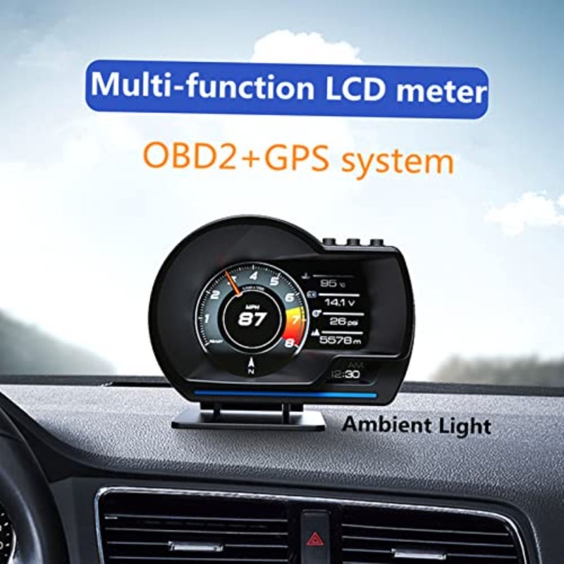 Car, OBD+G-P-S Gauge Speedometer, Car OBD Fault Code Elimination Diagnostic Tool, Safe Driving Computer Overspeed Fault Alarm for All Vehicles - Image 3