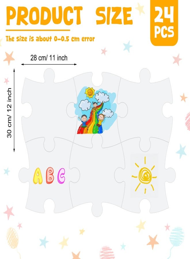 WinnerWhy 24 Pcs DIY Giant Puzzle Kit 12x11 Inch Large Blank Cardboard Puzzle Pieces for Art Projects Classroom Activities and Team Building Fun - Image 2