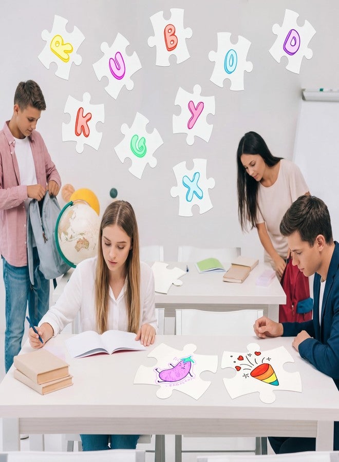 WinnerWhy 24 Pcs DIY Giant Puzzle Kit 12x11 Inch Large Blank Cardboard Puzzle Pieces for Art Projects Classroom Activities and Team Building Fun - Image 5
