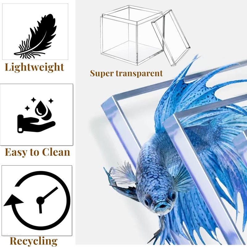 Al Raied ARS® 2 Pcs Large Acrylic Box With Lid - Clear Square Cube Storage for Home & Office - Image 5