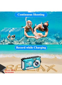 YISENCE Waterproof Digital Camera Underwater Camera Full HD 2.7K 48 MP Video Recorder Selfie Dual Screens 16X Digital Zoom Flashlight Waterproof Camera for Snorkeling (DV806)…  - Image 1
