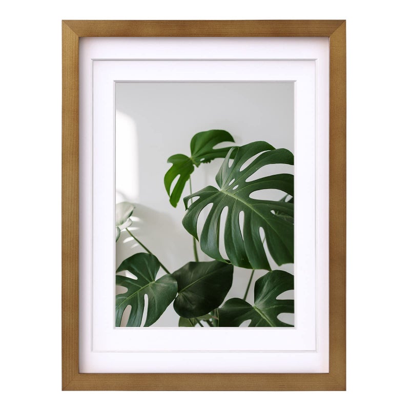 Egofine Egofine 12x16 Picture Frame with Plexiglass Made of Solid Wood Display Pictures 9x1211x14 with Mat or 12x16 Without Mat for Tabletop and Wall MountingLight Brown 
