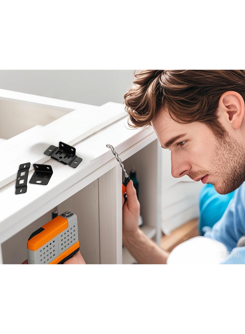 8 Pack Quick Fitting Furniture Joint Bracket, Duty Corner Brace Joint Right Angle Bracket, Stainless Steel Furniture Corner Connectors with Screws for Drawers, Cabinets, Tables, and Chairs - Image 4