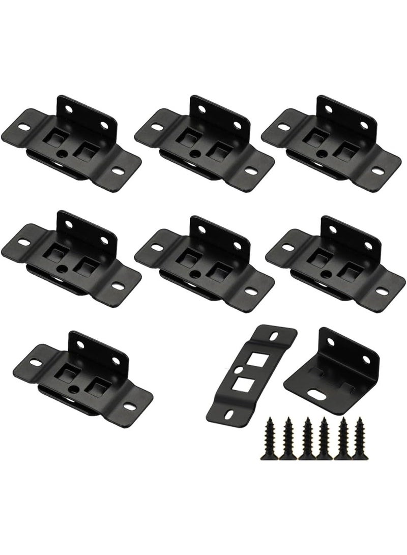 8 Pack Quick Fitting Furniture Joint Bracket, Duty Corner Brace Joint Right Angle Bracket, Stainless Steel Furniture Corner Connectors with Screws for Drawers, Cabinets, Tables, and Chairs - Image 1