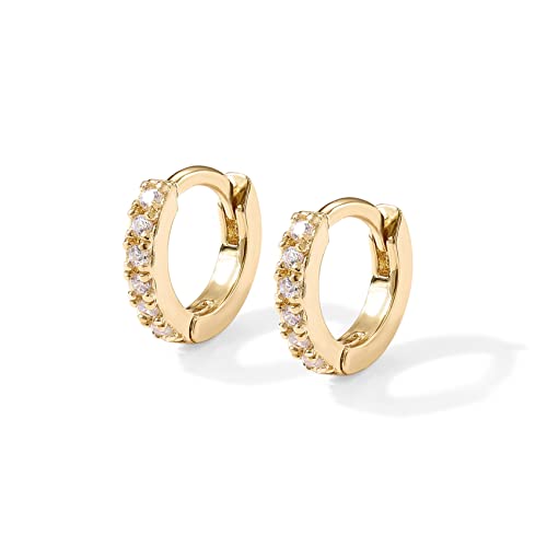 PAVOI 14K Cubic Zirconia Mini Huggies (Mini, Yellow Gold) - Image 3