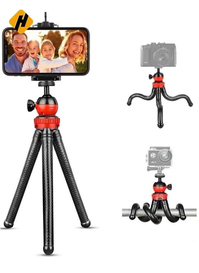 HuHa Flexible Tripod，12 Inch Phone Tripod for iPhone and Android Phone, Action Camera Tripod for GoPro Canon Nikon DSLR  - Image 1