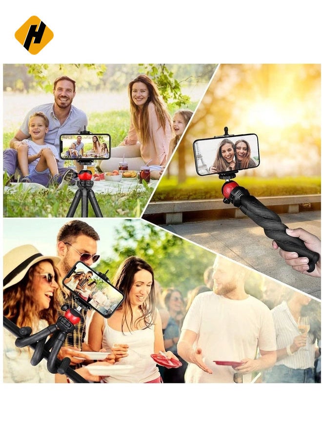 HuHa Flexible Tripod，12 Inch Phone Tripod for iPhone and Android Phone, Action Camera Tripod for GoPro Canon Nikon DSLR  - Image 4