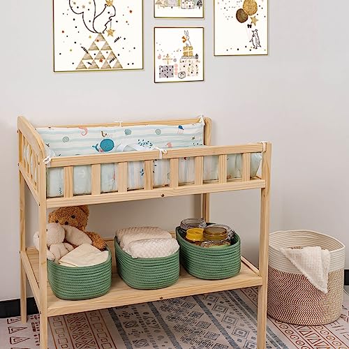 CubesLand Small Storage Basket for Shelves, Woven Rope Green Basket for Organizing, Durable & Skin-Friendly Cube Shelf Closet Organizer Bins, Toy Storage Organizers Bin, Modern Home Decor with Handles - Image 4