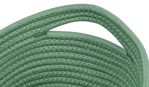 CubesLand Small Storage Basket for Shelves, Woven Rope Green Basket for Organizing, Durable & Skin-Friendly Cube Shelf Closet Organizer Bins, Toy Storage Organizers Bin, Modern Home Decor with Handles - Image 5
