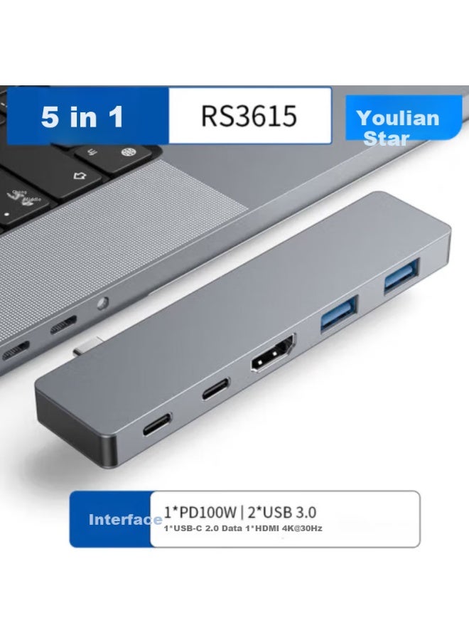 Youlianxing Type-c To Hdmi Expansion Dock Splitter, Pd Power Usb Data Data Direct Plug-in Laptop Converter Hub Expansion Dock 3615