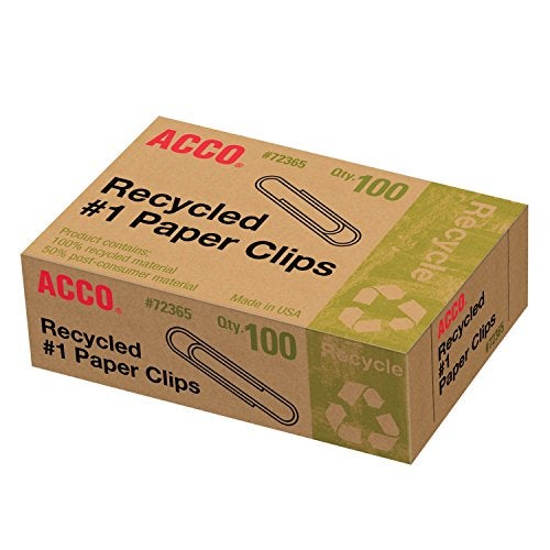 ACCO Brands مشابك ورق أكو المعاد تدويرها رقم 1، 100 قطعة (A7072365A) - Image 4