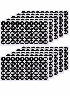 Number Stickers, Consecutive Number Stickers (1-50) 2.54cm Number Labels Waterproof Self-Adhesive Universal Label for Indoor Outdoor Daily Storage Uses (10 Sheets)