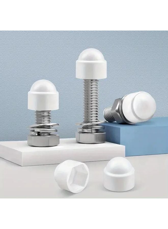 10 قطع من أغطية الصواميل البلاستيكية البيضاء سداسية الشكل M10x17x21 مقاومة للغبار للاستخدام الداخلي والخارجي للأثاث - Image 5