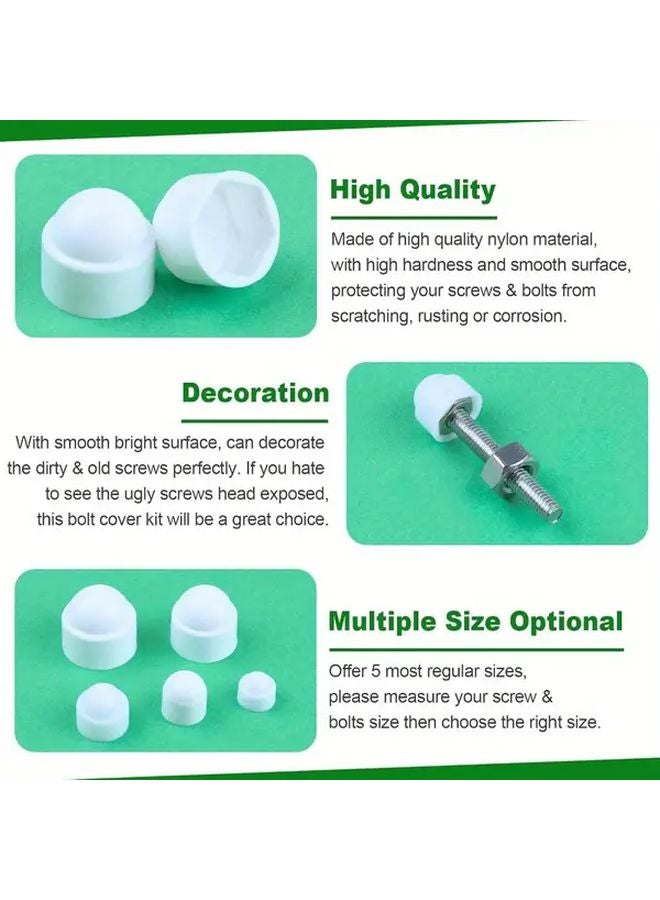 10 قطع من أغطية الصواميل البلاستيكية البيضاء سداسية الشكل M10x17x21 مقاومة للغبار للاستخدام الداخلي والخارجي للأثاث - Image 4