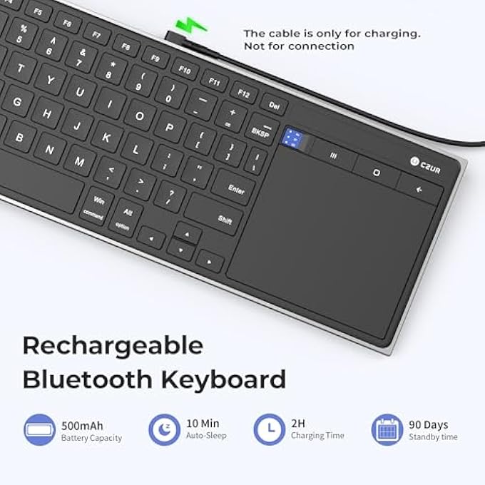 CZUR PORTABLE COMPUTER KEYBOARD WITH TRACKPAD - Image 2