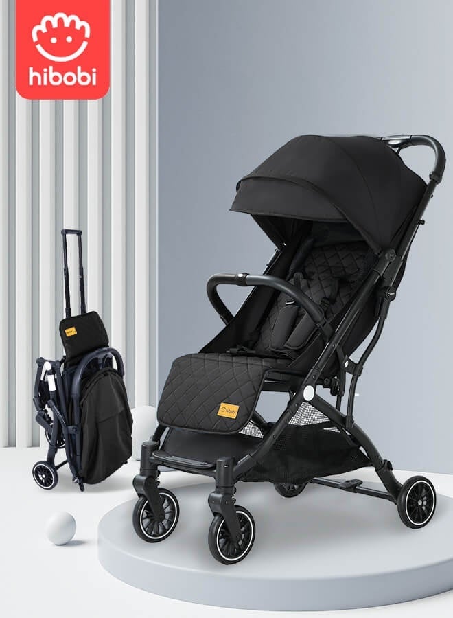 hibobi Lightweight Travel Baby Stroller – One-Click Folding, Adjustable Backrest & Canopy, Soft Fabric, 360° Swivel Front Wheels, Suitable for 0-6 Years, Supports Up to 60KG, Allowed on the Plane - Image 2