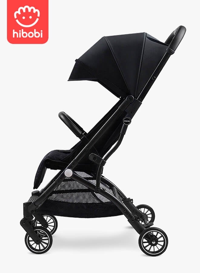 hibobi Lightweight Travel Baby Stroller – One-Click Folding, Adjustable Backrest & Canopy, Soft Fabric, 360° Swivel Front Wheels, Suitable for 0-6 Years, Supports Up to 60KG, Allowed on the Plane - Image 1