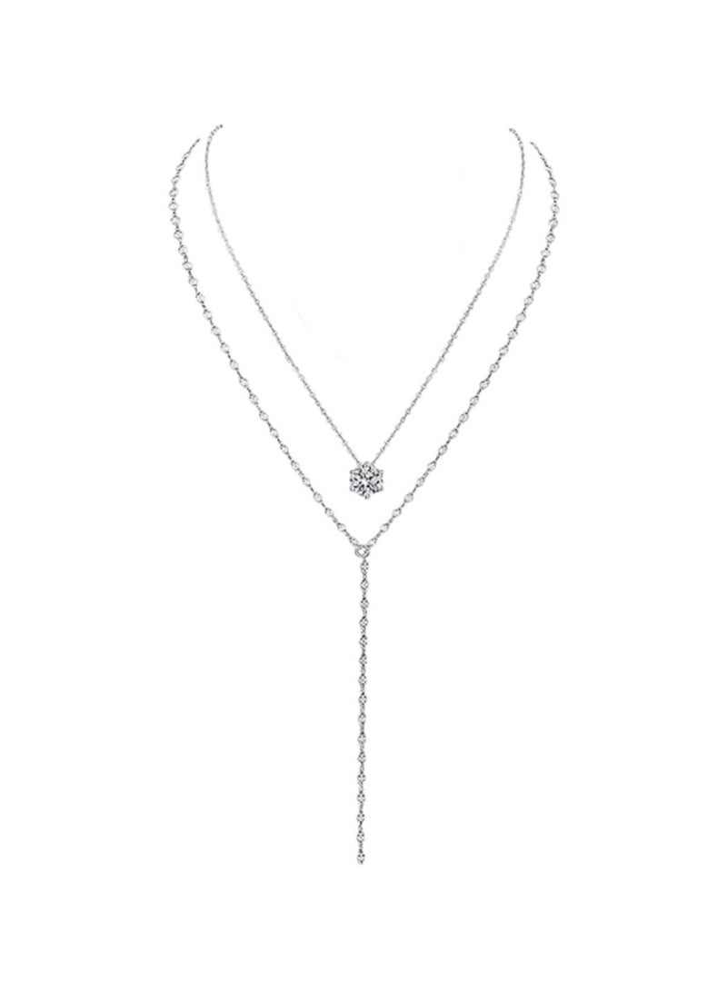 Huitich Dainty Y-Shaped Lariat Necklace with Pearl Drop  - Image 1