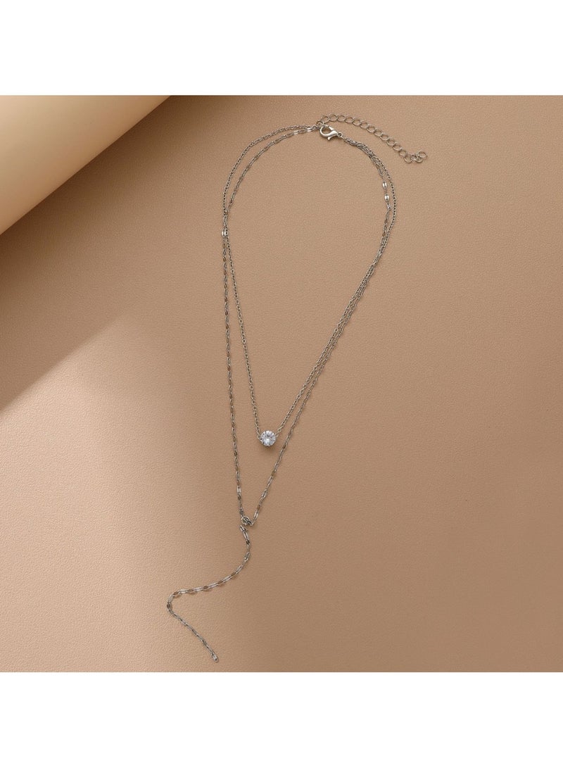 Huitich Dainty Y-Shaped Lariat Necklace with Pearl Drop  - Image 4
