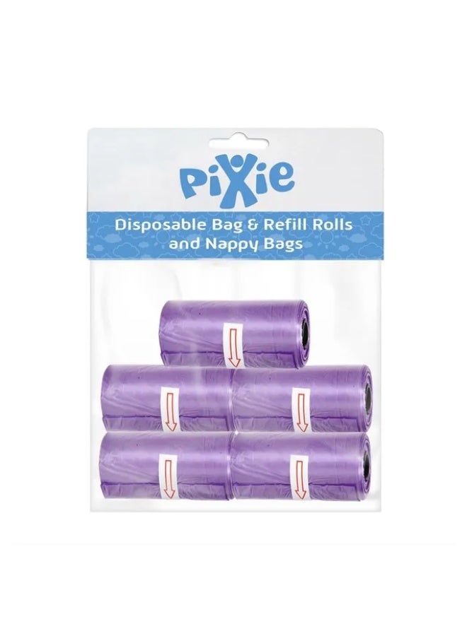 Pixie - Disposable Dispenser Refills Bags - Pack of 5 - Purple
