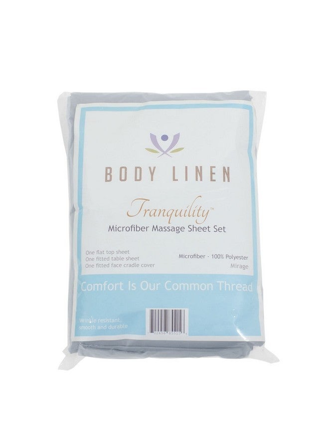 Body Linen Tranquility Microfiber Massage Sheet Sets Lightweight, Long-Lasting Microfiber Massage Table Sheet Set - Stain-Resistant, Soft And No Pilling - 1 Pack, Mirage Gray - Image 2