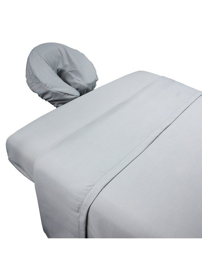 Body Linen Tranquility Microfiber Massage Sheet Sets Lightweight, Long-Lasting Microfiber Massage Table Sheet Set - Stain-Resistant, Soft And No Pilling - 1 Pack, Mirage Gray - Image 1