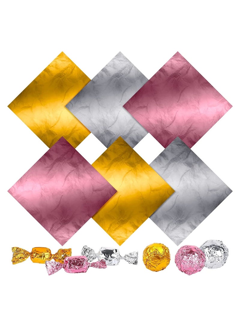 Y&D 300 pcs Chocolate Wrappers Aluminium Foil Wraps for Candiess Food Safe and Non Toxic Packaging Homemade Sweets Lollipops Brownies Also DIY Art Crafts - Image 1