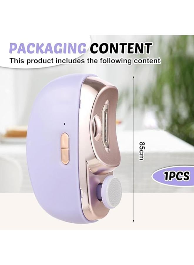 ELTRAZONE Electric Nail Clipper, Automatic Nail Clipper with 2-Speed Electric Nail File for Adults, Baby Safe Fingernail Clipper Nail Drill, Nail Cutter & Nail Shine Buffer 2-in-1 Manicure Pedicure Tool(Purple) - Image 4