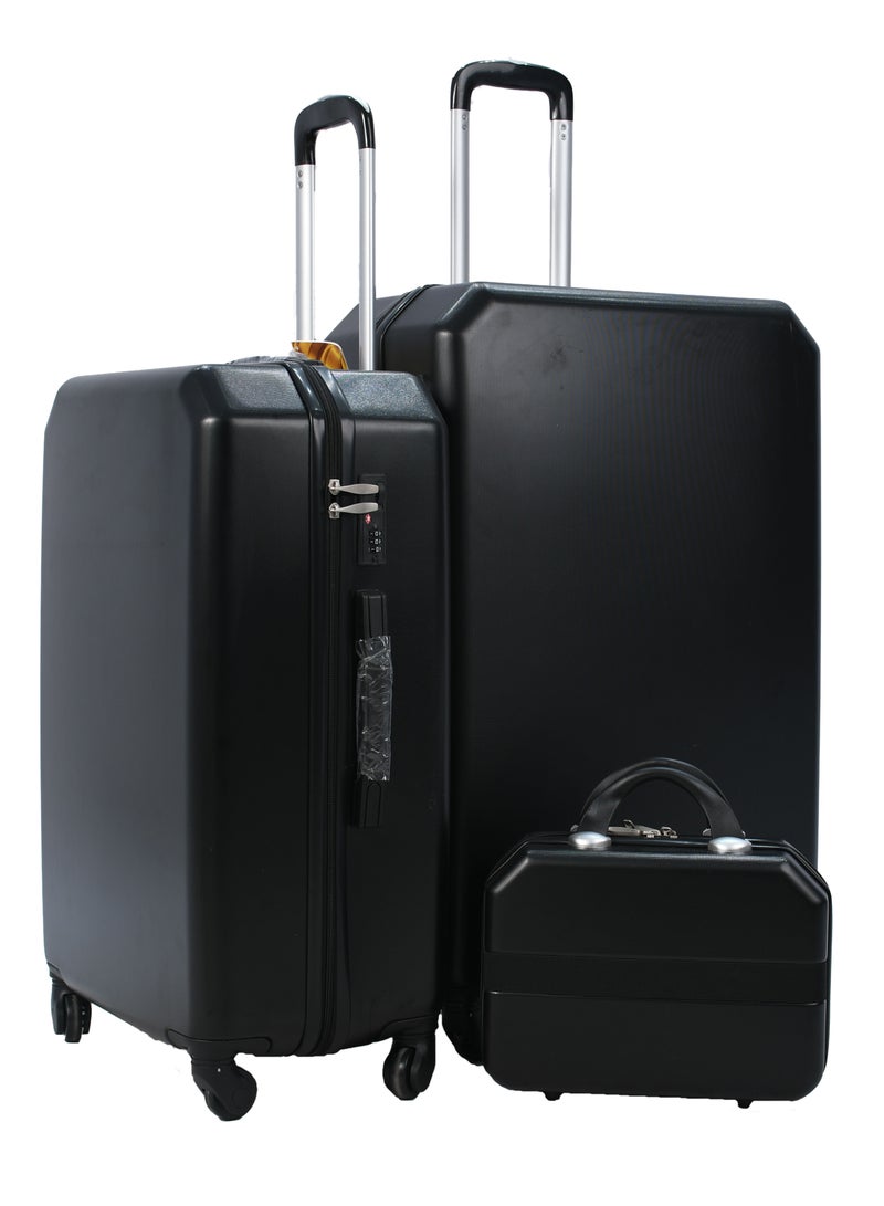 MORANO Luggage Set 5 Pieces With spinner wheels Size 30/28/24/20/14 Inch Black - Image 3