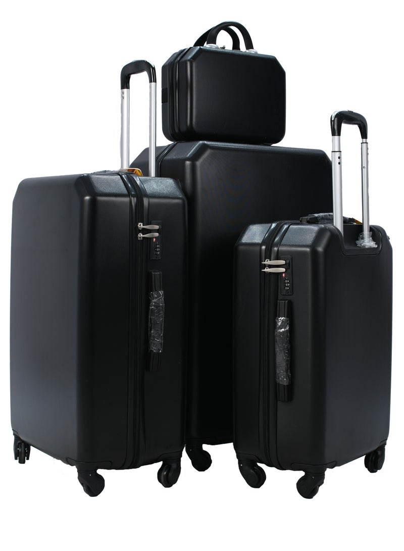 MORANO Luggage Set 5 Pieces With spinner wheels Size 30/28/24/20/14 Inch Black - Image 2