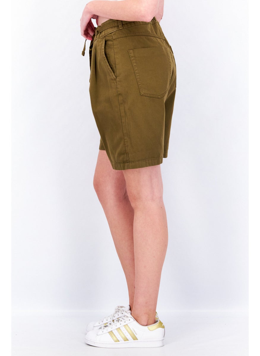 Women Solid Tie Loop Basic Shorts, Olive - pzsku/ZCD47C393A55A2A4DC8DEZ/45/_/1724351189/bf43ffdb-86ac-43c3-a4b3-cab9f8d2b433