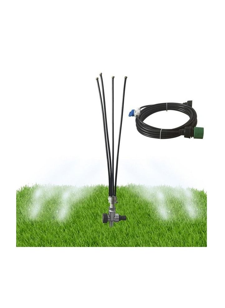 Generic Upgraded 8m Portable Standing Misting System for Cooling Kids Water Mist Playing Outdoor Garden Watering Stand Fan Spray Mister Cooler for Tanning Pool BBQ Party  - Image 1