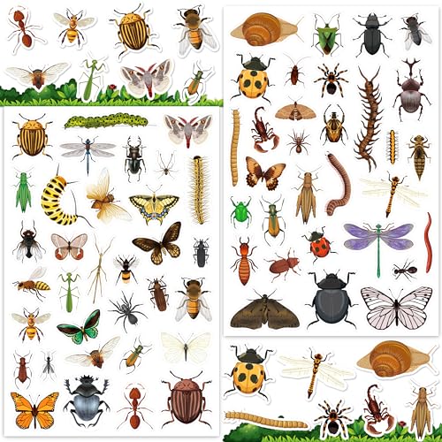 LINAYE 24 Sheets Insect Stickers for Kids Boys Girls, 780 Counts Bug Stickers for Scrapbooking,Water Bottles,Envelopes,Laptop - Image 1
