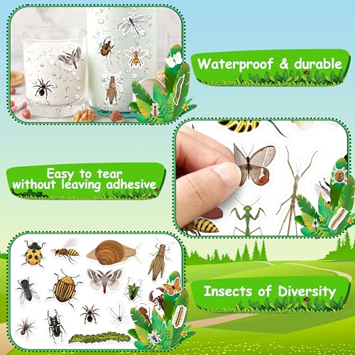 LINAYE 24 Sheets Insect Stickers for Kids Boys Girls, 780 Counts Bug Stickers for Scrapbooking,Water Bottles,Envelopes,Laptop - Image 5