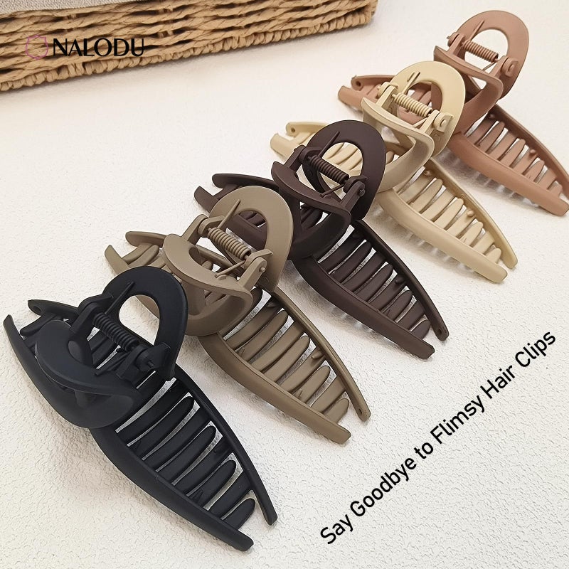 Nalodu 5 Inch Hair Claw Clips Extra Large No Slip Big Matte Clip for Curly Long Thick Hair Women, 5 Pack - Image 2