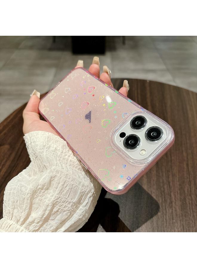 اس-توب جراب لهاتف iPhone 13 Pro Max بنمط حب وإطار عدسة شفاف من الأكريليك IMD - Image 2