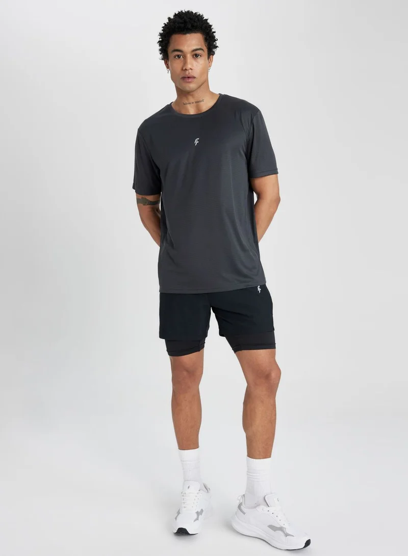 DeFacto Defactofit Slim Fit Crew Neck Printed T-Shirt