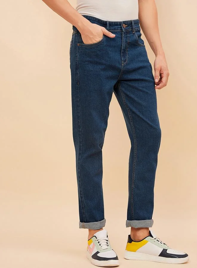 HIGH STAR HIGH STAR Mid Rise Plain Regular Fit Jeans