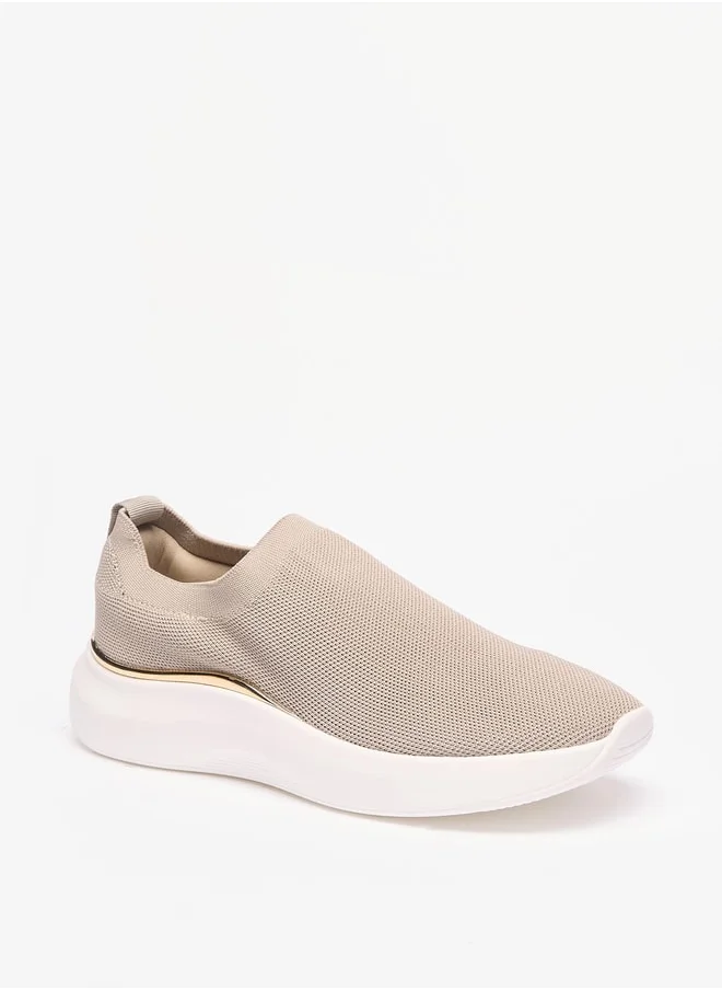 Flora Bella By Shoexpress Textured Slip-On Low Ankle Sneakers