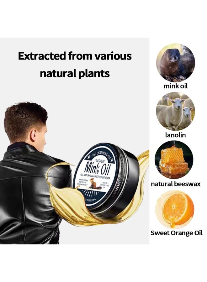 3.5 oz natural leather cream, leather conditioner, mink oil cream, can repair leather surfaces, used for leather furniture, car seats, shoes, bags, jackets, saddles, wallets - Image 4