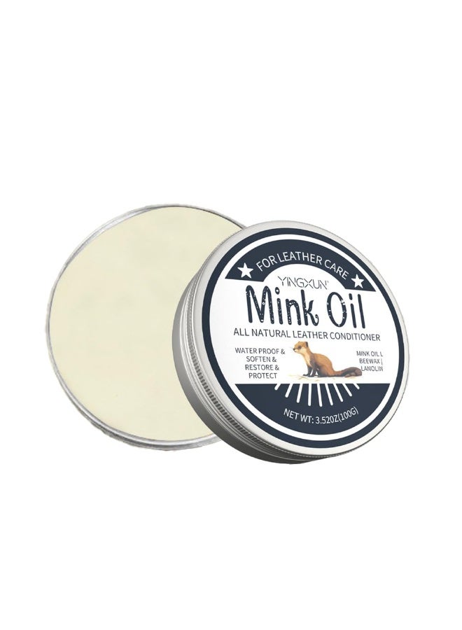 3.5 oz natural leather cream, leather conditioner, mink oil cream, can repair leather surfaces, used for leather furniture, car seats, shoes, bags, jackets, saddles, wallets - Image 1