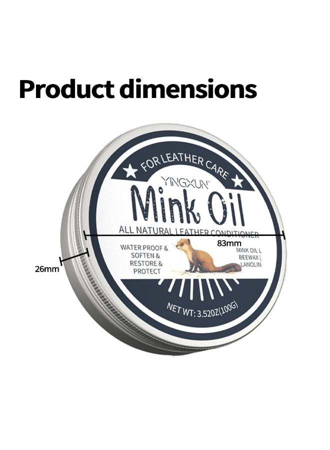 3.5 oz natural leather cream, leather conditioner, mink oil cream, can repair leather surfaces, used for leather furniture, car seats, shoes, bags, jackets, saddles, wallets - Image 2