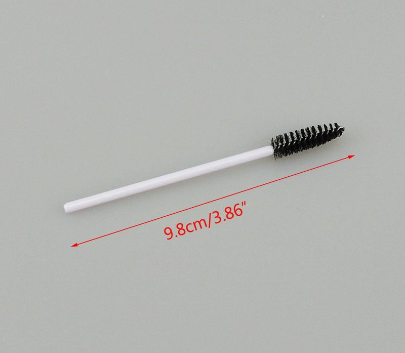Yueton Pack of 100 Disposable Eyelash Brushes Wands Mascara Applicator (White+Black) - Image 3
