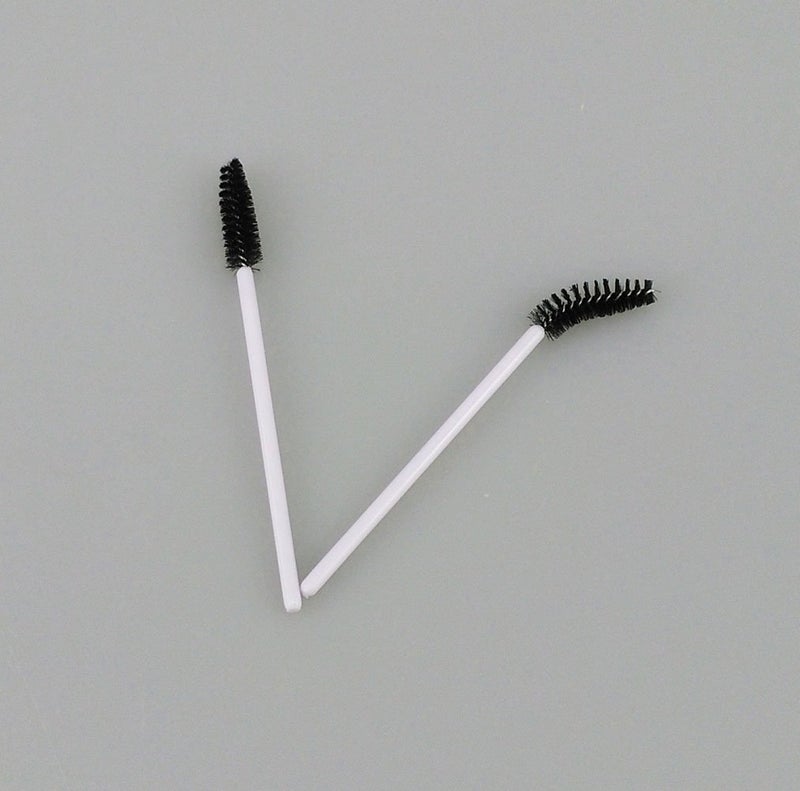 Yueton Pack of 100 Disposable Eyelash Brushes Wands Mascara Applicator (White+Black) - Image 4